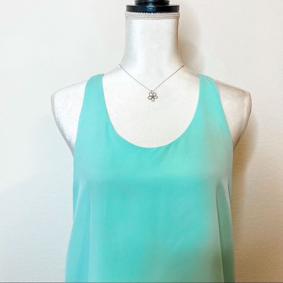 🍋 1. STATE • Mint Green Racer Back Tank w/Semi-Sheer Details at Sides - Picture 2 of 8